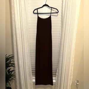 brown maxi dress